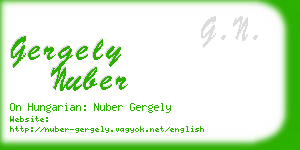 gergely nuber business card